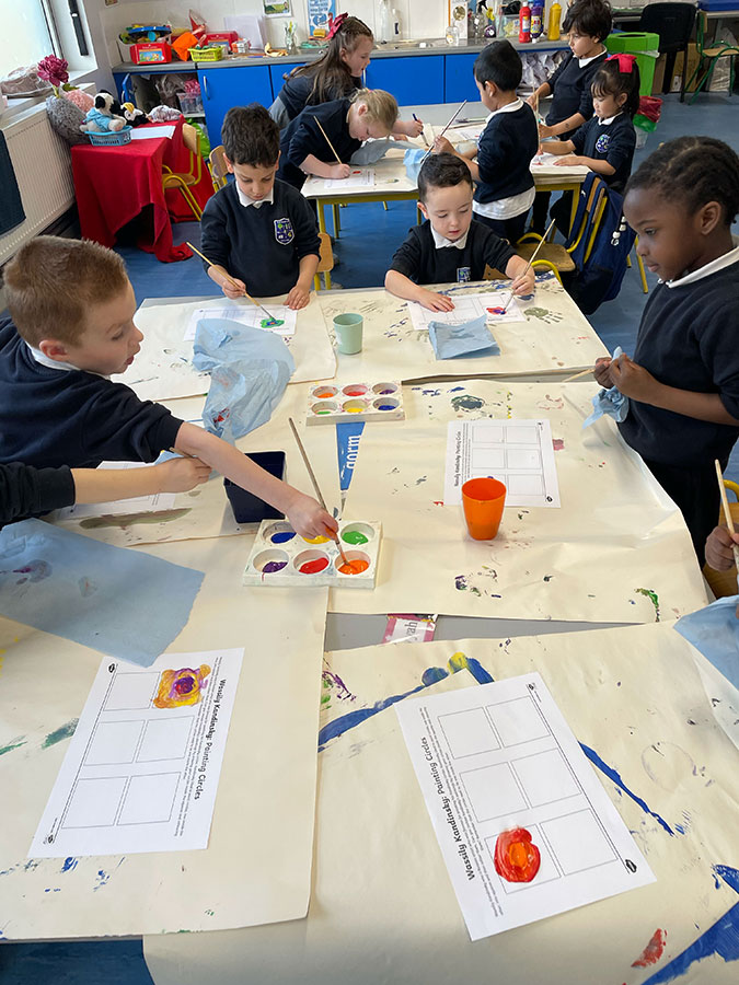 Junior Infants children painting