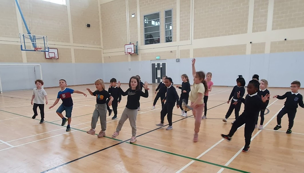 Children doing performing arts at St. Luke's NS